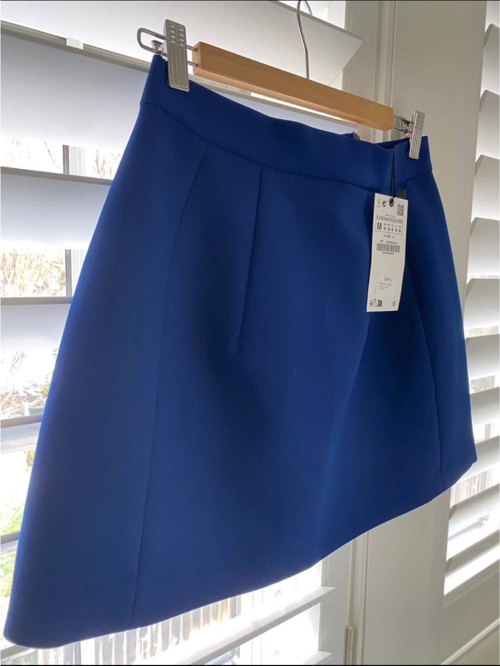 New Zara Royal Blue A-Line Mini Skirt